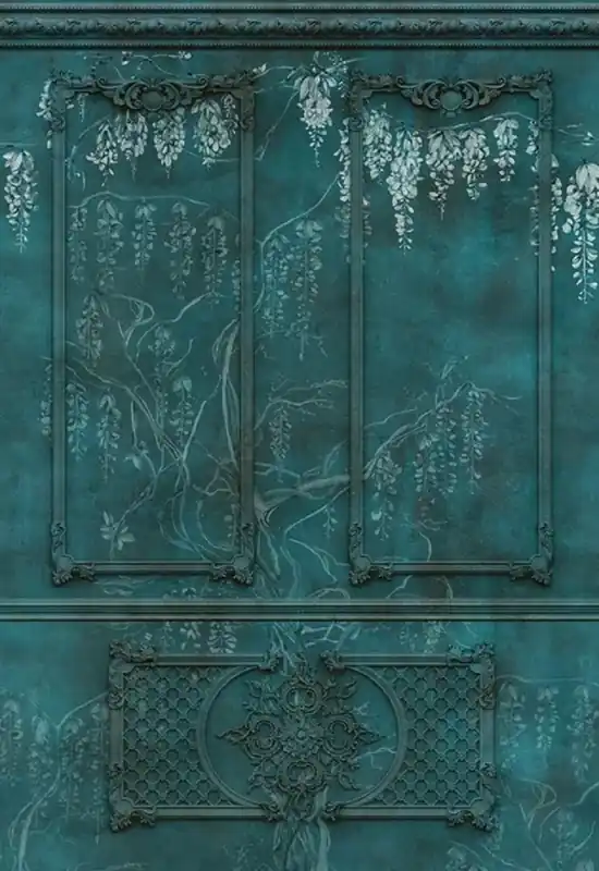 Super-Preis Casa Padrino papier peint intissé baroque de luxe vert antique / blanc - Papier peint de salon de style baroque avec motif stuc élégant - Papier peint baroque - Décoration murale baroque