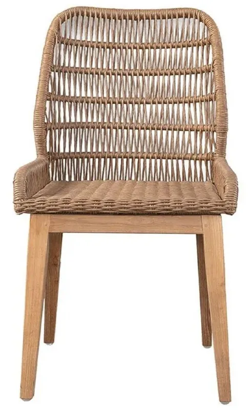 Kracherpreis Casa Padrino chaise de salle à manger de luxe marron / naturel 50 x 60 x H. 90 cm - Chaise de jardin de luxe avec tissage fin en rotin - Meuble de salle à manger - Meuble de jardin en rotin