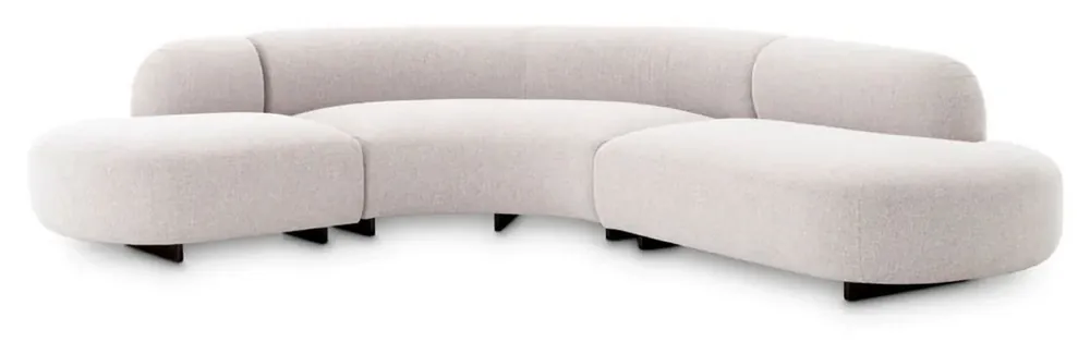 Jetzt Bestellen Casa Padrino Canapé d'angle de Luxe Gris Clair / Noir 300 x 257 x H. 70 cm - Canapé de Salon - Canapé de Jardin - Mobilier de Salon - Mobilier de Jardin - Mobilier d'Extérieur - Mobilier de Luxe