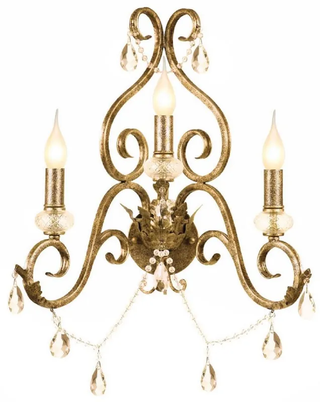 Casa Padrino applique murale baroque en cristal or antique 48 x H. 51 cm - Magnifique applique en métal de style baroque - Luminaires baroques - Noble & magnifique Direktkauf