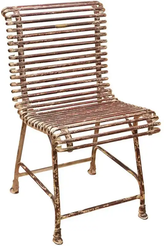 Casa Padrino chaise de jardin Art Nouveau rouge antique / crème 44 x 50 cm - Chaise en fer forgé fait main - Mobilier en fer forgé de jardin et de terrasse nostalgique Jetzt Kaufen