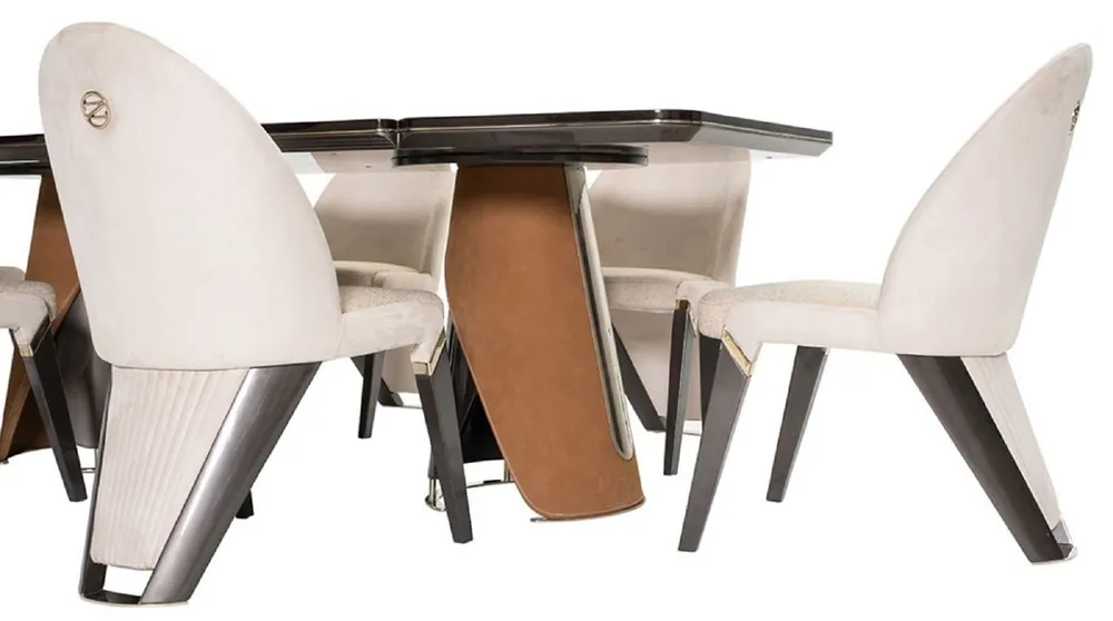 Günstig Casa Padrino ensemble de 6 chaises de salle à manger de luxe crème / gris / or 57 x 70 x H. 91,5 - Meubles de salle à manger - Meubles de luxe - Ameublement de luxe