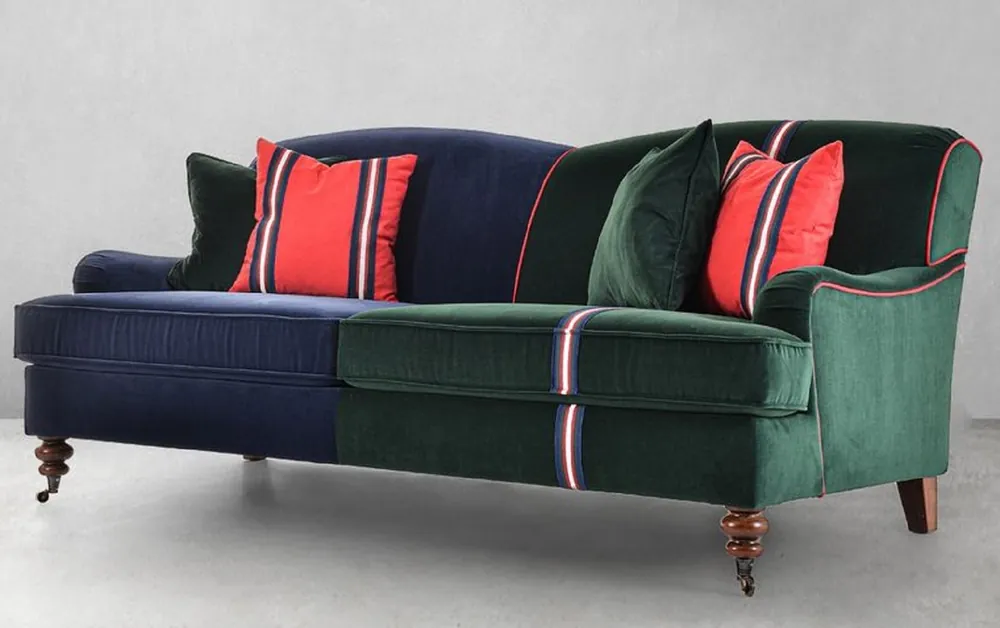 Begrenztes Angebot Casa Padrino canapé de luxe bleu / vert / rouge / blanc / marron 206,5 x 100 x H. 87 cm - Canapé de salon - Canapé d'hôtel - Meuble de salon - Meuble d'hôtel - Meuble de luxe - Ameublement de luxe