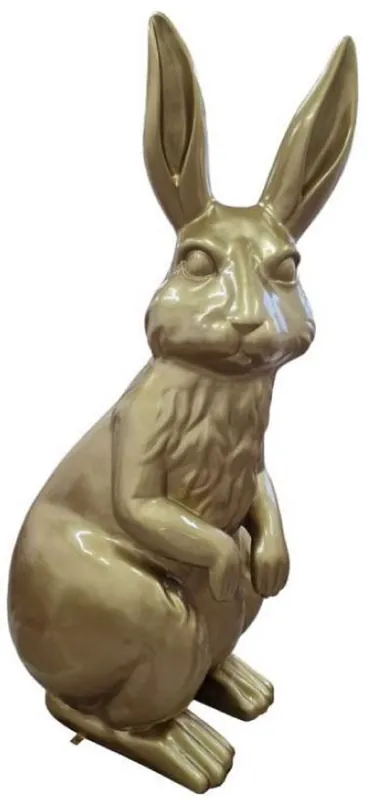 Bestseller Casa Padrino sculpture décorative de luxe lapin or H. 220 cm - Immense sculpture de jardin - Sculpture décorative XXL - Figurine animalière décorative XXL