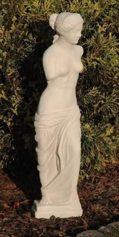 Direktkauf Casa Padrino Sculpture de Décoration de Jardin Art Nouveau Femme Sable H. 73 cm - Figure de Jardin Elégante - Accessoires de Décoration de Jardin Baroque & Art Nouveau