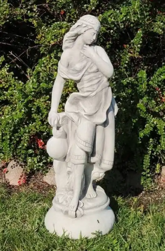 Casa Padrino Sculpture de Décoration de Jardin Art Nouveau Dame Gris H. 66 cm - Figure de Jardin Elégante - Accessoires de Décoration de Jardin Baroque & Art Nouveau Begrenztes Angebot