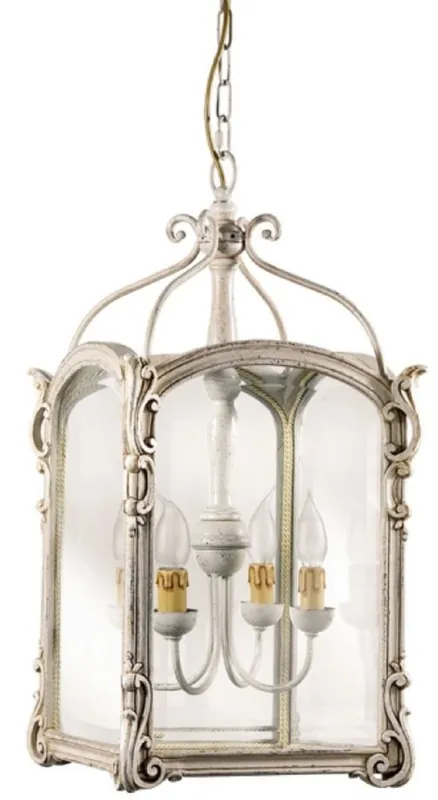 Neue Kollektion Casa Padrino lampe suspendue de salon baroque de luxe argent antique 34 x 34 x H. 64 cm - Lampe suspendue fait main de style baroque - Qualité de Luxe - Fabriqué en Italie