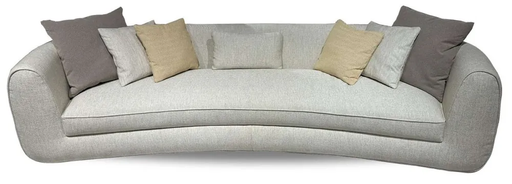 Mega-Angebot Casa Padrino canapé de luxe gris 308 x 120 x H. 75 cm - Canapé de salon incurvé - Canapé d'hôtel - Meuble de salon - Meuble d'hôtel - Meuble de luxe - Ameublement de luxe