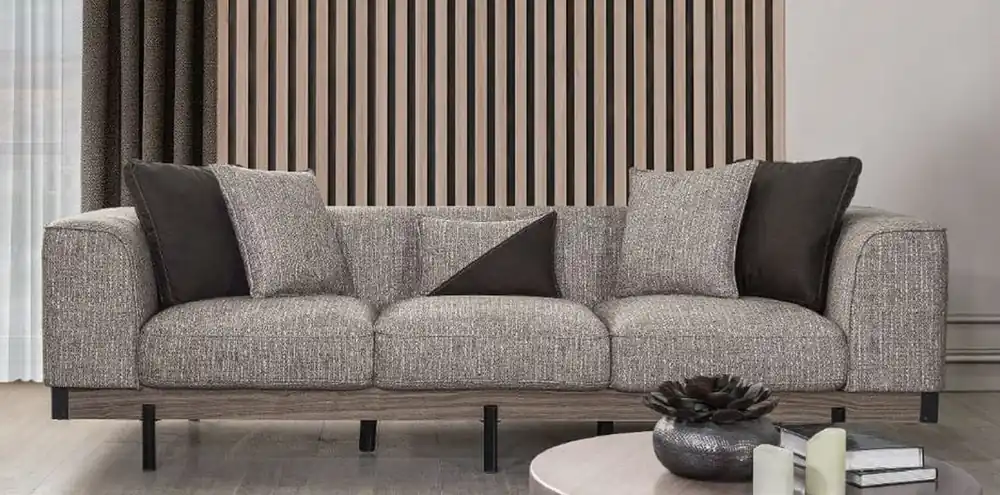 Casa Padrino canapé 4 places de luxe gris / marron / noir 270 x 96 x H. 75 cm - Canapé de salon - Canapé d'hôtel - Meuble de salon - Meuble d'hôtel - Meuble de luxe - Ameublement de luxe Billig