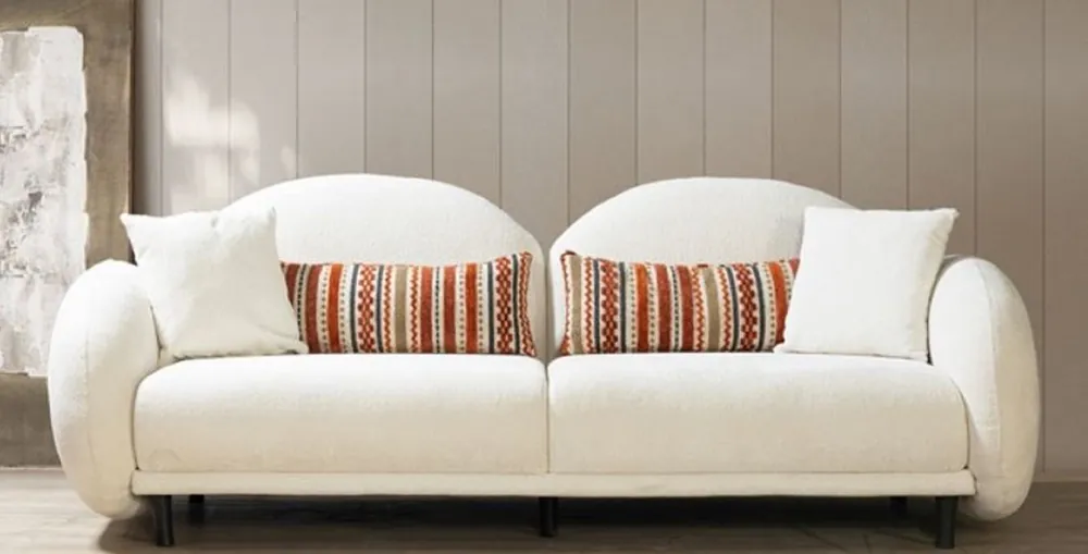 Casa Padrino canapé de luxe blanc / noir 230 x 100 x H. 85 cm - Canapé de salon - Meuble de salon - Meuble de luxe - Intérieur de luxe Highlight