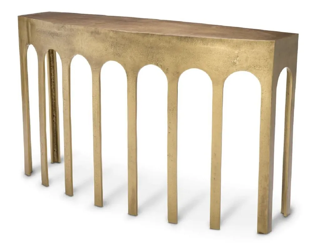 Aktuell Casa Padrino console de luxe laiton vintage 132 x 37,5 x H. 79 cm - Console rectangulaire en aluminium - Mobilier de salon - Mobilier aluminium - Mobilier de luxe - Qualité de luxe