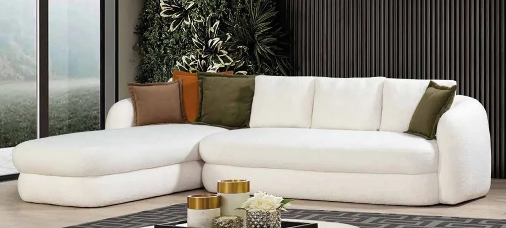 Casa Padrino canapé d'angle de luxe blanc 300 x 200 x H. 75 cm - Canapé de salon - Meuble de salon - Meuble de luxe Mega-Angebot