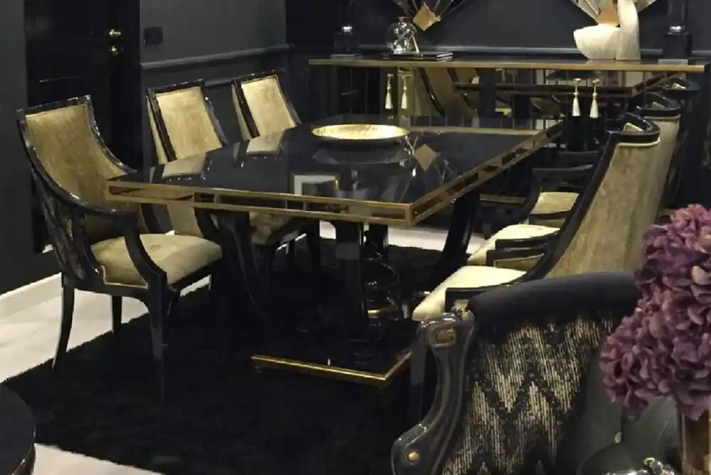 Casa Padrino ensemble de 8 chaises de salle à manger baroque de luxe or / noir - Chaises de cuisine baroque - Magnifique meuble de salle à manger de luxe de style baroque - Noble & Magnifique Jetzt Bestellen