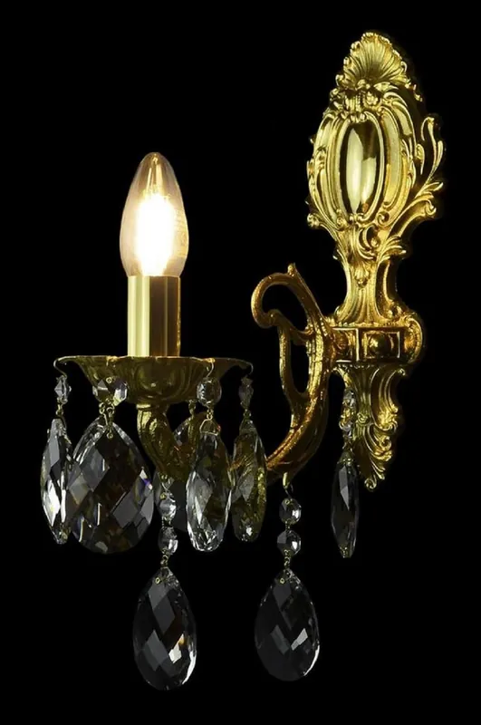 Sofort Bestellen Casa Padrino applique murale en cristal baroque or 12 x 24 x H. 38 cm - Applique murale de style baroque avec tentures en cristal - Luminaires baroques - Noble et magnifique