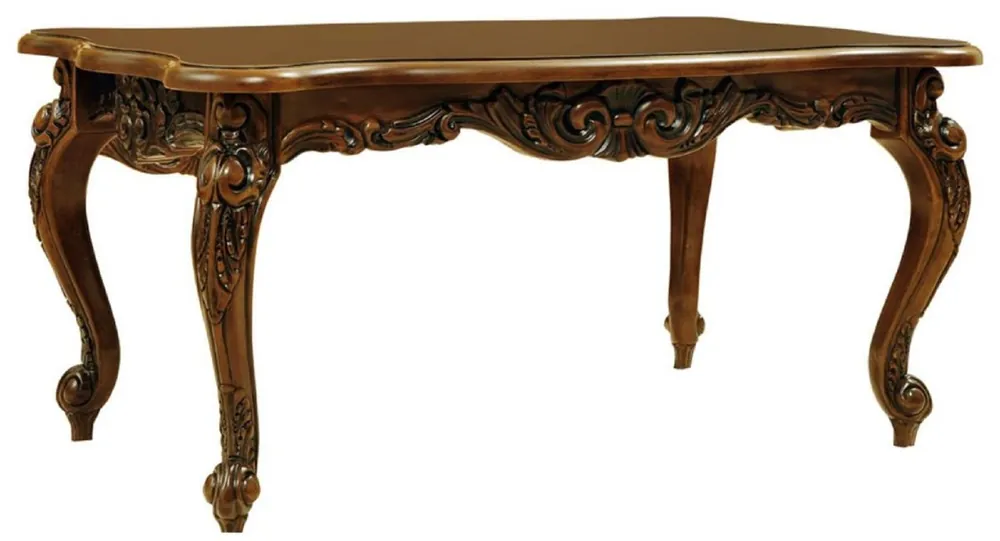 Markenprodukt Casa Padrino table basse baroque de luxe marron foncé - Table de salon en bois massif fait main de style baroque - Meubles de salon de luxe de style baroque - Meuble baroque