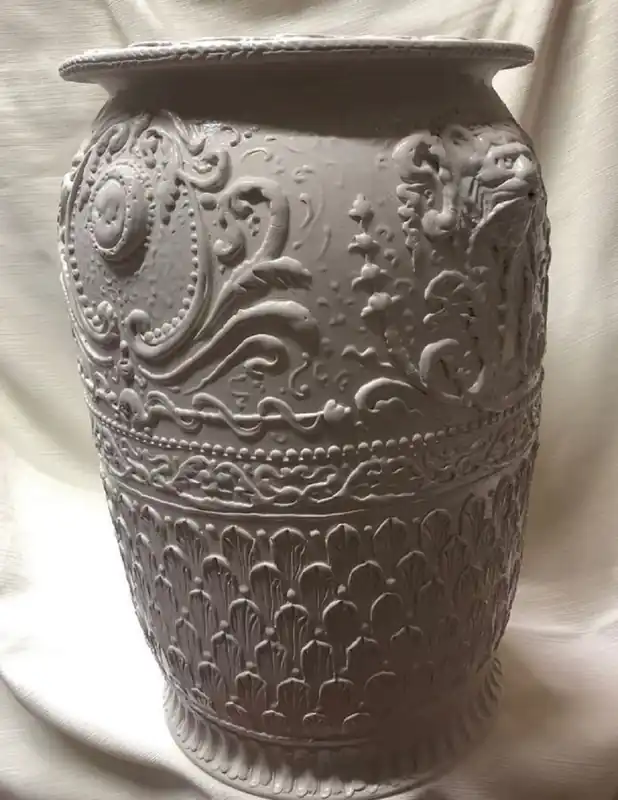 Casa Padrino vase baroque de luxe gris - Vase à fleurs en céramique de style baroque fait main - Accessoires de décoration baroques - Qualité de luxe - Fabriqué en Italie Top-Preis