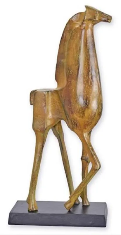 Casa Padrino sculpture décorative de luxe en aluminium girafe marron / gris 26,2 x 11,5 x H. 53,5 cm - Figure décorative abstraite en aluminium - Décoration de bureau Preiswert
