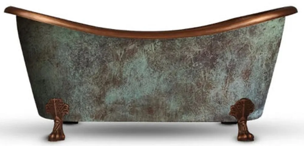 Casa Padrino baignoire Art Nouveau de luxe en cuivre vert menthe antique / cuivre 170 x 72 x H. 71 cm - Baignoire rétro autoportante - Meubles de salle de bain en cuivre rustiques Begrenztes Angebot