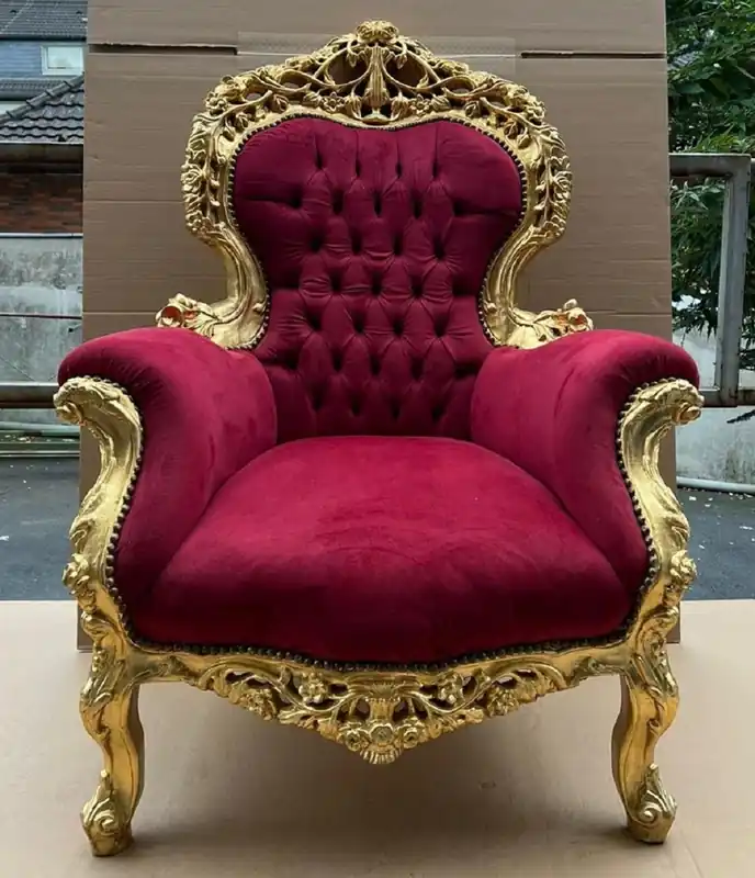Kracherpreis Casa Padrino fauteuil baroque bordeaux rouge / or - Fauteuil de salon de style antique fait main - Meubles de style antique - Meubles de salon baroques