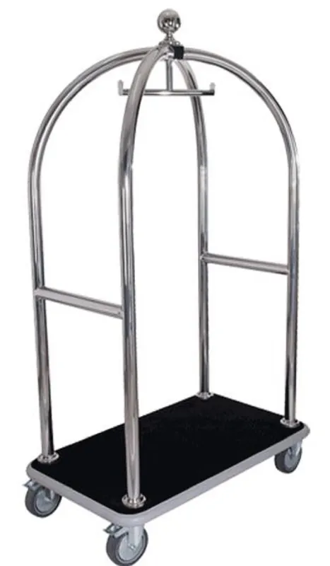 Casa Padrino chariot de luxe argent / noir 105 x 65 x H. 193 cm - Accessoires Hôtel - Accessoires de Luxe Preis Gesenkt