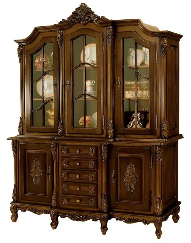 Preis Gesenkt Casa Padrino armoire de salle à manger baroque de luxe marron foncé - Magnifique armoire en bois massif avec 5 portes et 5 tiroirs - Meuble de salle à manger baroque - Noble et magnifique