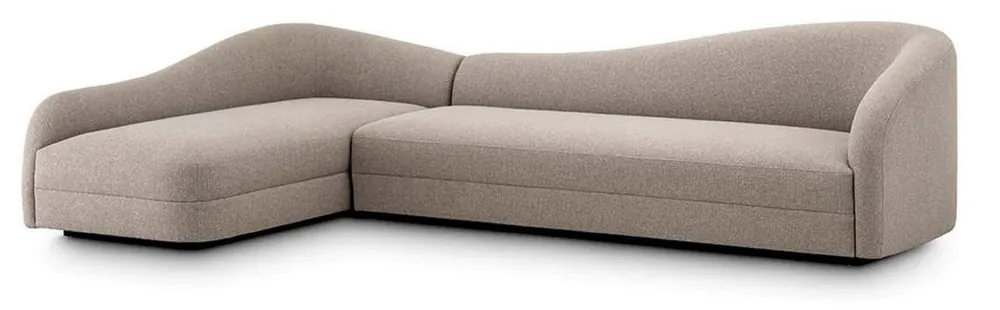 Highlight Casa Padrino canapé d'angle de luxe greige / noir 320 x 190 x H. 82 cm - Canapé de salon - Meuble de salon - Meuble de luxe - Qualité de luxe