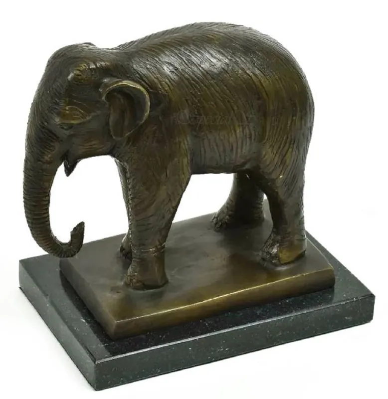 Casa Padrino sculpture décorative en bronze de luxe éléphant bronze antique / noir 20 x 10 x H. 19 cm - Figure en bronze avec socle en marbre - Figure décorative - Décoration de bureau Sale