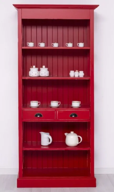 Casa Padrino armoire de style campagnard shabby chic rouge antique 91 x 39 x H. 197 cm - Armoire de salle à manger de style campagnard - Meuble en bois massif de style campagnard shabby chic Top-Angebot
