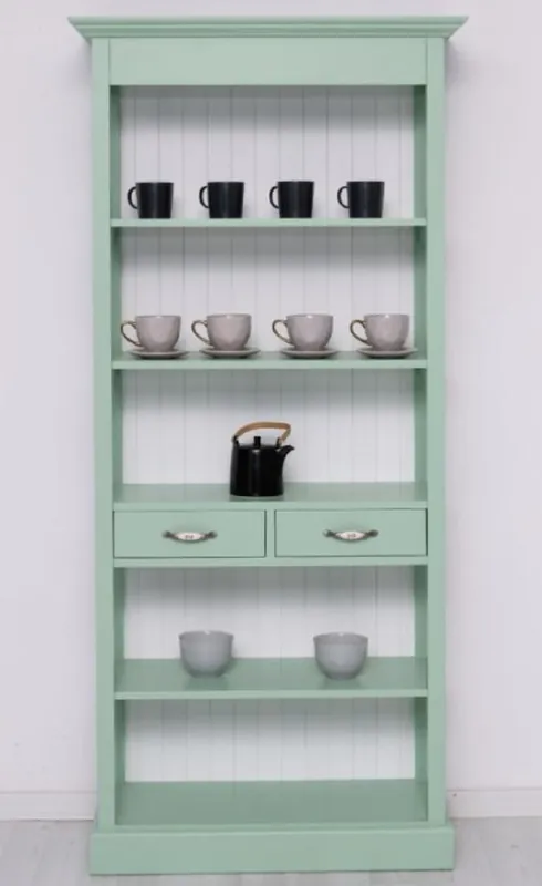 Top-Preis Casa Padrino armoire de style campagnard vert menthe / blanc 91 x 39 x H. 197 cm - Armoire de salle à manger de style campagnard - Meuble en bois massif de style campagnard