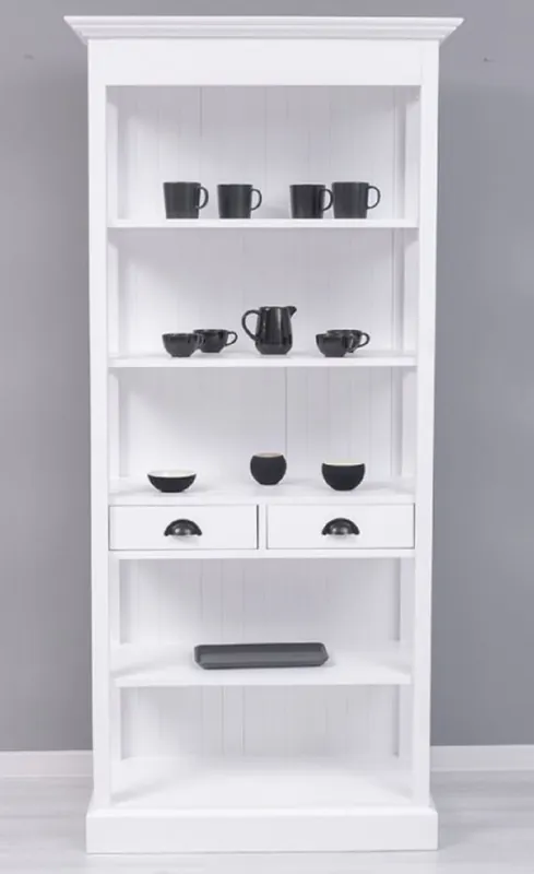 Solange Der Vorrat Reicht Casa Padrino armoire de style campagnard blanc 91 x 39 x H. 197 cm - Armoire de salle à manger de style campagnard - Meuble en bois massif de style campagnard