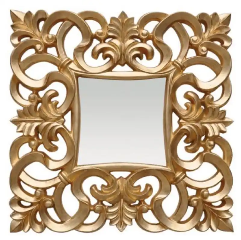 Casa Padrino miroir baroque or 76 x H. 76 cm - Miroir mural carré de style baroque - Magnifique miroir d'armoire de style ancien - Intérieur baroque - Meuble baroque Kracherpreis