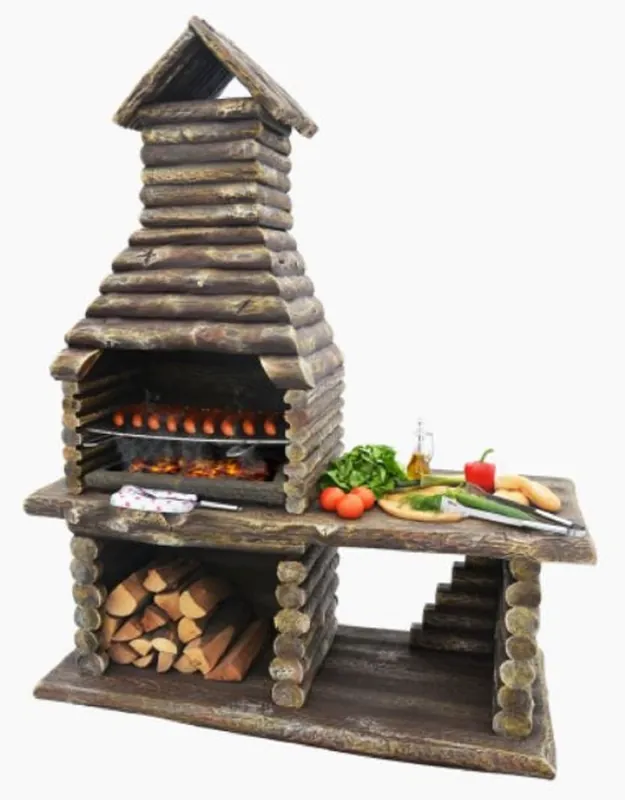 Casa Padrino grill de jardin de luxe marron 162 x 70 x H. 205 cm - Cheminée grill en béton aspect bois - Accessoires de jardin de luxe Angebot