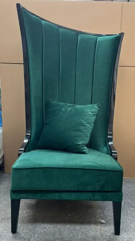 Casa Padrino Fauteuil Art Déco de Luxe Côté Droit Vert / Noir - Fauteuil de Salon - Fauteuil d'Hôtel - Meubles de Salon - Meubles d'Hôtel - Meubles Art Déco de Luxe Garantierte Lieferung