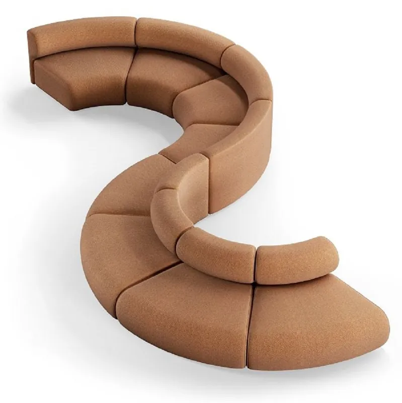 Casa Padrino canapé de luxe marron 590 x 340 x H. 72 cm - Canapé modulable incurvé 8 pièces - Canapé d'hôtel - Meuble de salon - Meuble d'hôtel - Meuble de luxe Bestseller