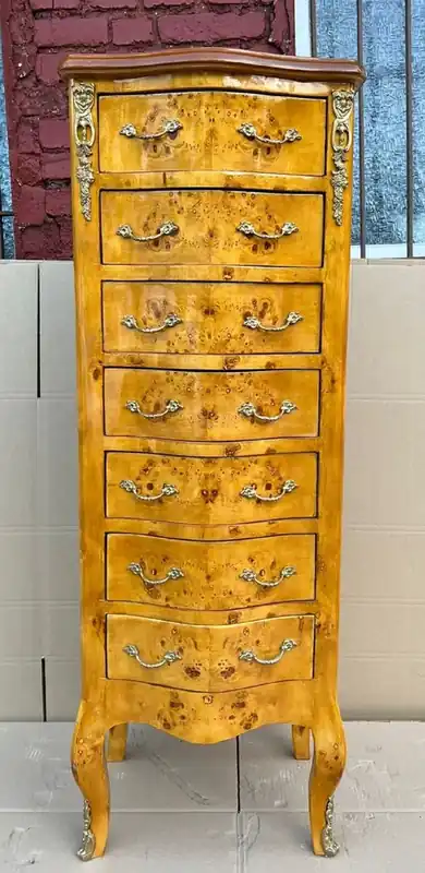 Heißes Angebot Casa Padrino commode baroque érable piqué - Armoire en bois massif de style baroque fait main avec 7 tiroirs - Meuble de salon de style baroque - Meuble baroque
