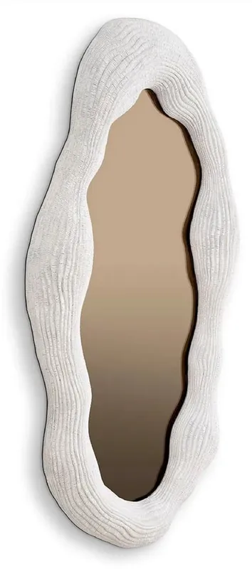 Casa Padrino miroir de luxe blanc / bronze 71 x 6 x H. 123 cm - Miroir mural design ovale - Miroir de vestiaire - Miroir de chambre - Qualité de luxe Heißes Angebot