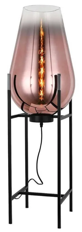 Knallerangebot Casa Padrino lampadaire de luxe cuivre / noir 30 x 30 x H. 97 cm - Lampadaire en métal avec abat-jour en verre - Lampadaires de luxe - Lampes de luxe - Intérieur de luxe