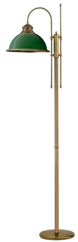 Casa Padrino lampadaire baroque de luxe laiton avec patine / vert 40 x H. 183 cm - Lampadaire en laiton de style baroque avec abat jour en verre - Lampadaires baroques Nur Heute