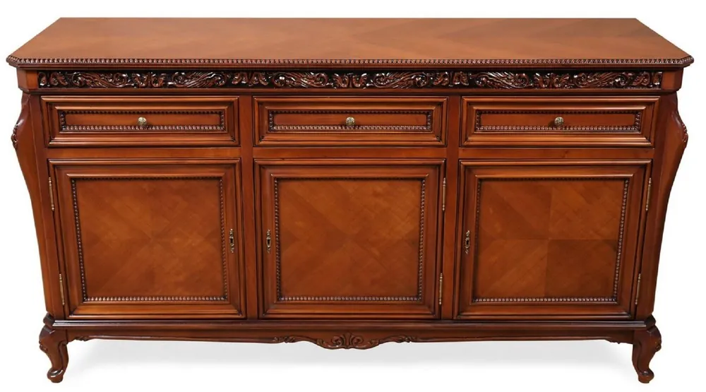 Top-Angebot Casa Padrino buffet baroque de luxe marron - Magnifique armoire en bois massif avec 3 tiroirs et 3 portes - Meuble de luxe de style baroque - Meuble baroque - Noble & Magnifique