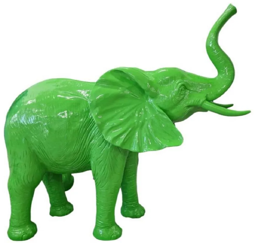 Top-Seller Casa Padrino sculpture décorative de luxe éléphant vert 160 x 66 x H. 160 cm - Grande figurine décorative - Sculpture décorative XXL - Figurine décorative XXL - Figurines XXL de luxe