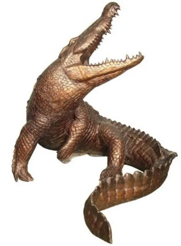 Markenprodukt Casa Padrino sculpture décorative en bronze XXL de luxe crocodile 127 x 145 x H. 114 cm - Figure en bronze grandeur nature - Figure animale en bronze - Sculpture de jardin XXL - Décoration jardin