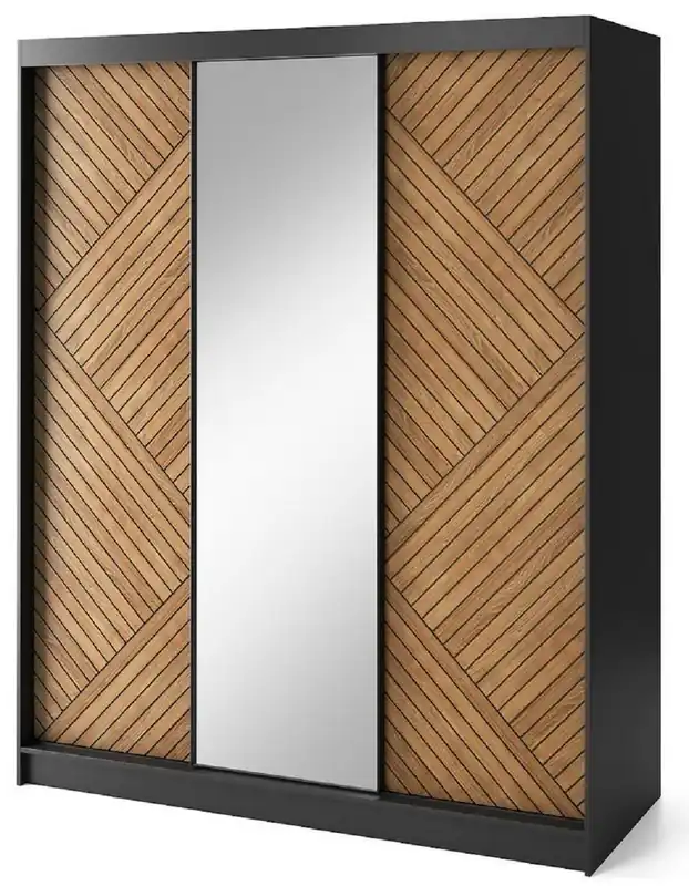 Angebot Casa Padrino armoire de chambre de luxe noir / marron 180 x 60 x H. 220 cm - Armoire en miroir avec 3 portes coulissantes - Meubles de Chambre - Meubles d'Hôtel - Meubles de Luxe
