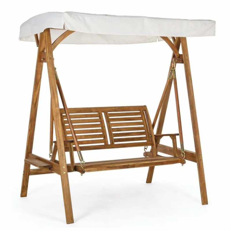 Casa Padrino balançoire Hollywood de luxe marron / blanc 185 cm - Balançoire de jardin Beliebt