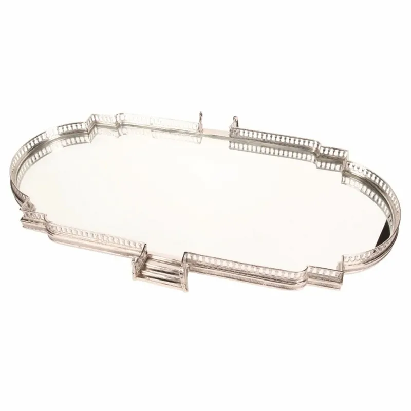 Versand Am Gleichen Tag Casa Padrino plateau baroque argent 85 cm - Accessoires de gastronomie de style baroque