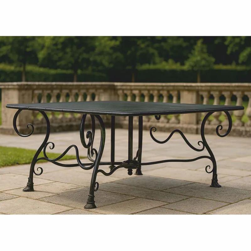 Neue Ware Casa Padrino table de jardin Art Nouveau noir 120 cm - Mobilier de jardin nostalgique