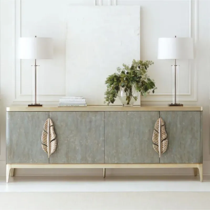 Casa Padrino buffet de luxe gris-bleu / or 229 cm - Meubles d'hôtel de luxe Top-Angebot