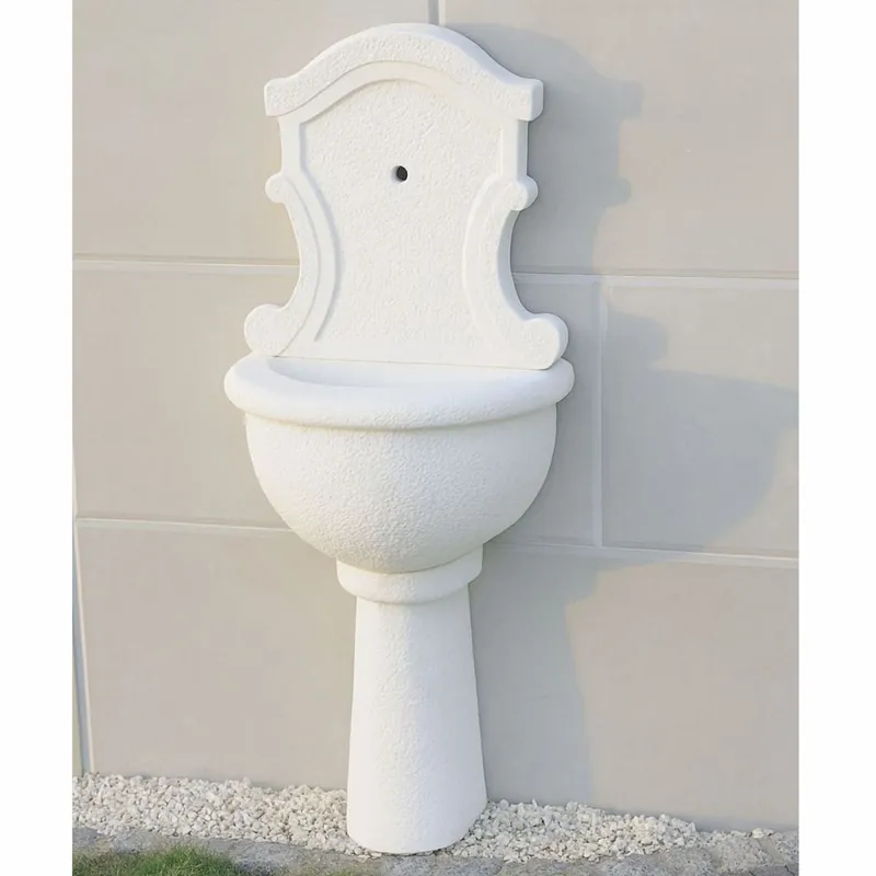 Neu Im Sortiment Casa Padrino fontaine murale Art Nouveau blanc H. 128 cm - Fontaine décorative de jardin