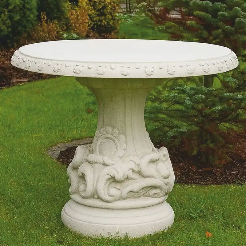 Casa Padrino table de jardin baroque blanc Ø 87 x H. 78 cm - Meubles de jardin baroque Knallerangebot