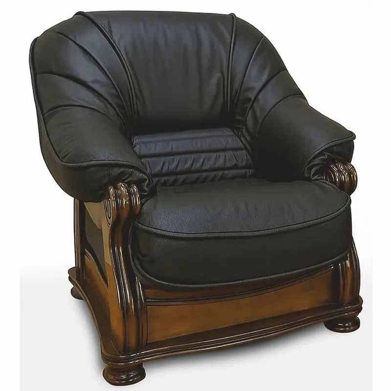 Meistverkauft Casa Padrino fauteuil baroque de luxe en cuir noir / marron foncé - Meubles baroques