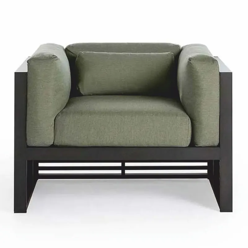Casa Padrino fauteuil de jardin de luxe vert / noir 100 cm - Mobilier d'hôtel et de jardin Must-Have